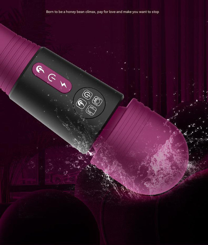 (Green) Powerful Dual Stimulation Wand Vibrator - Heated Tip, Multi-Mode, LCD Display